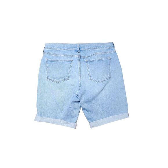 Old Navy Light Wash Denim Stretch Cuffed Jean Shorts Womens Size 8 Blue - Picture 3 of 6